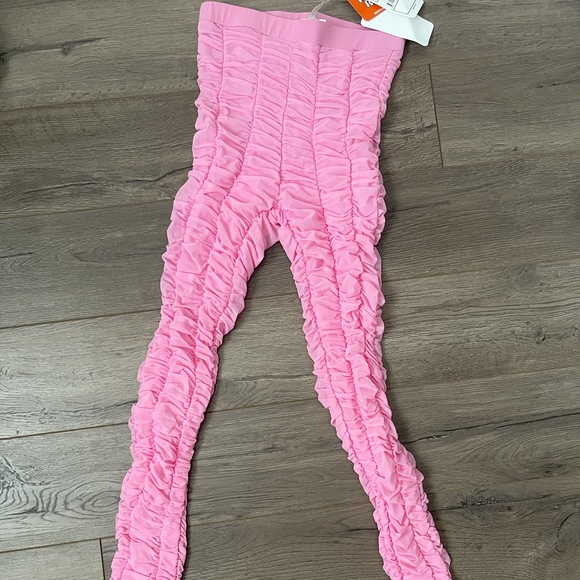SOLD ruched pink pant leggings IAMGIA OPHELIA DUPE - Picture 2 of 5